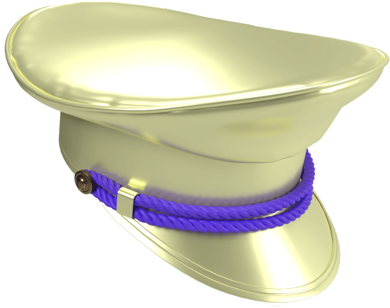 floating gold police hat