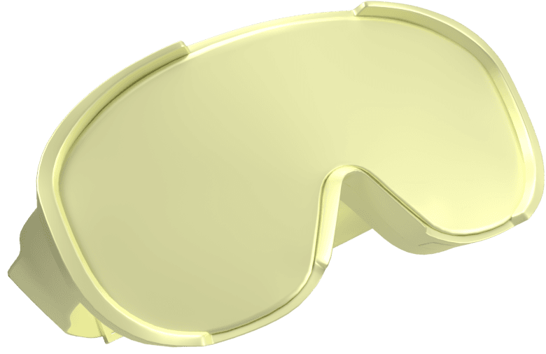 floating yellow ski goggles